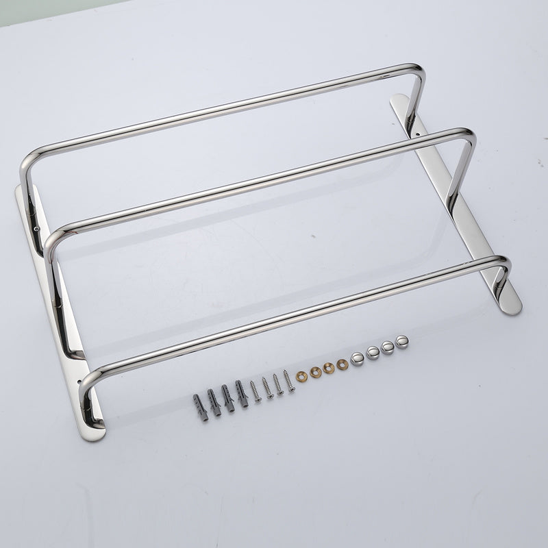 304 Stainless Steel Hand Polishing Finished Three Towel Bars Towel Rack Wall Mounted Multilayer Bathroom Accessories 17.72 inch bars KJWY003YIN-45CM