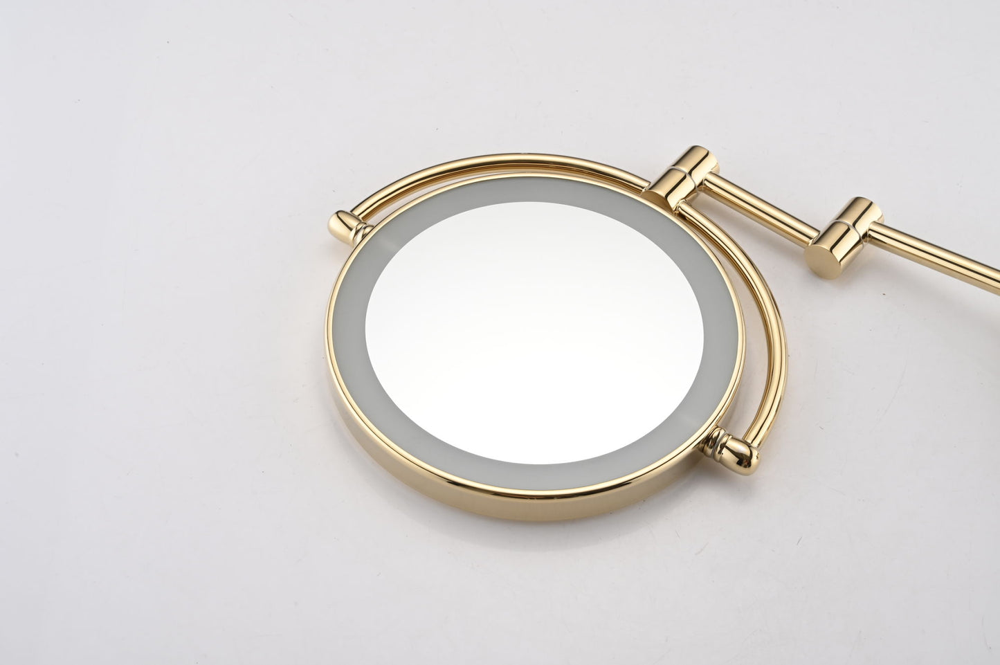 8 Inch LED Wall Mount Two-Sided Magnifying Makeup Vanity Mirror  Extension Finish 1X/3X Magnification Plug 360 Degree Rotation Waterproof Button Shaving Mirror