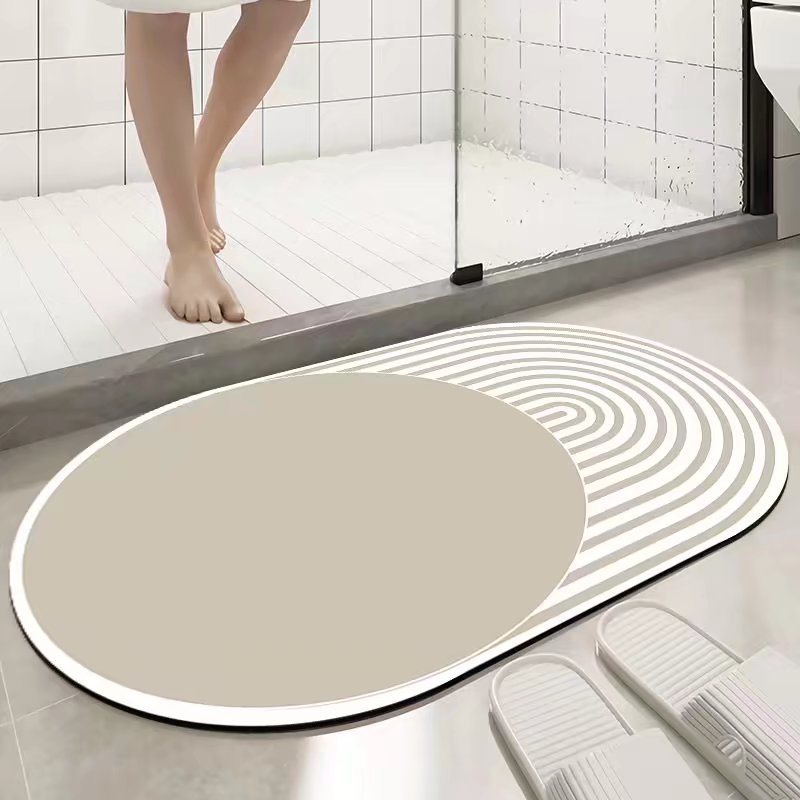 Absorbent Bathroom Bath Mat Quick Drying Coral Fleece Bathroom Rug Non-slip Entrance Doormat Floor Mats Carpet Pad Home Decor