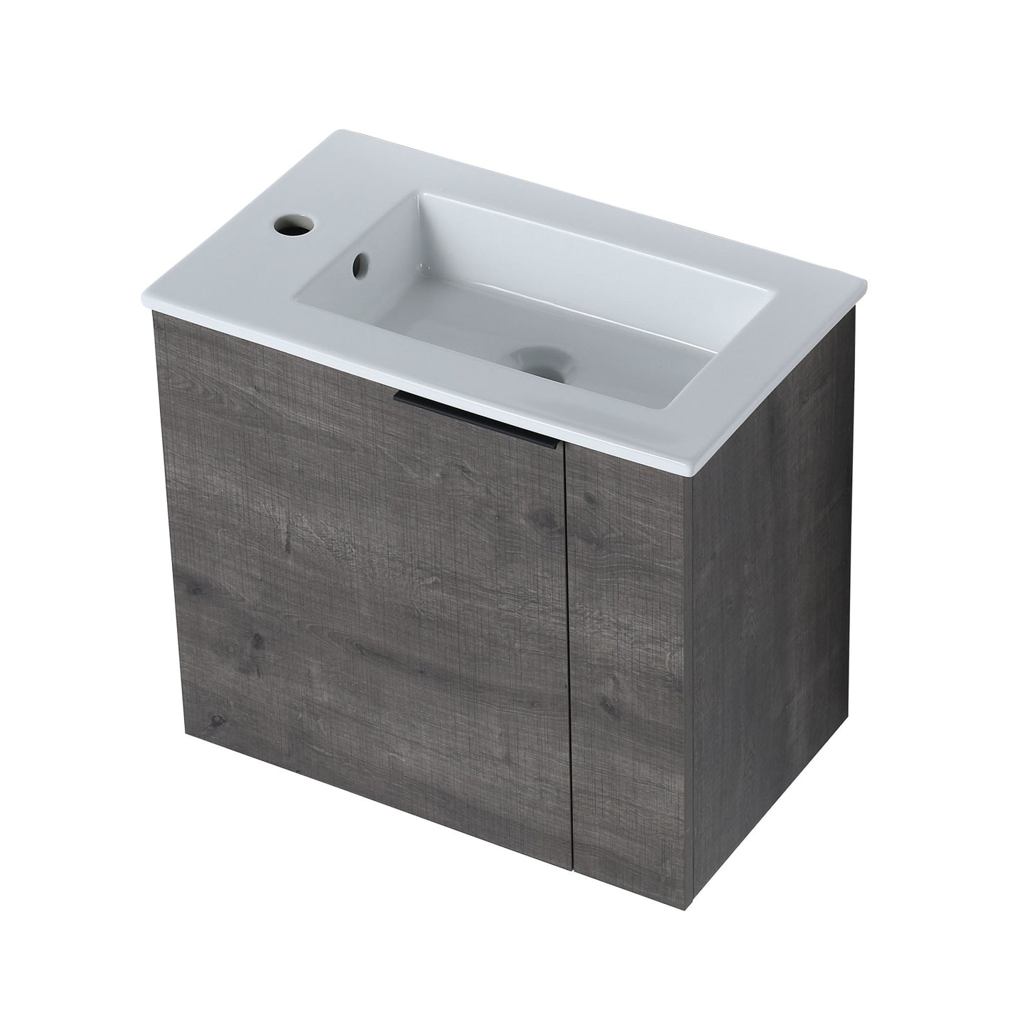 Bathroom Vanity with Sink 22 Inch for Small Bathroom; Floating Bathroom Vanity with Soft Close Door; Small Bathroom Vanity with Sink; 22x13 (KD-Packing)