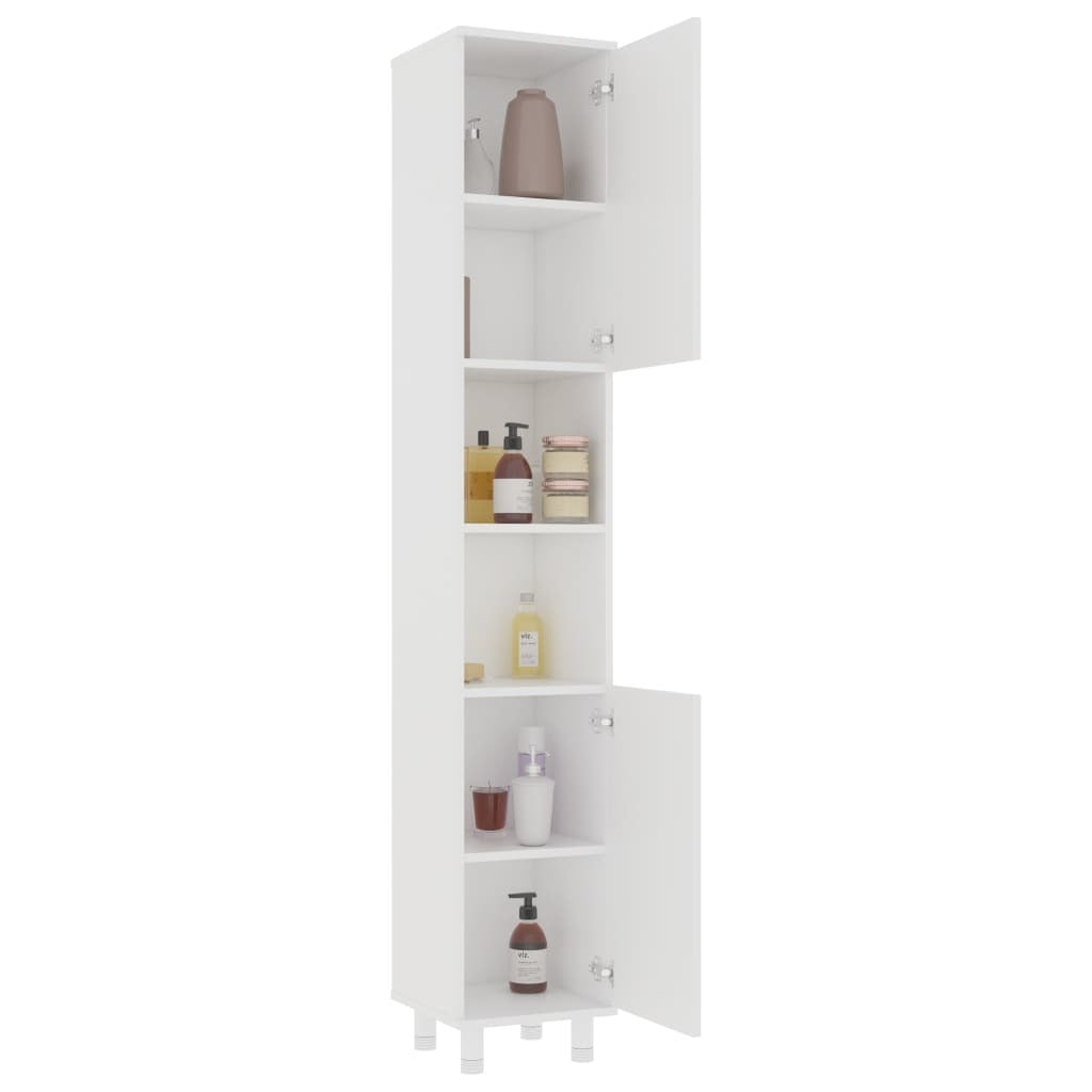 Bathroom Cabinet White 11.8"x11.8"x70.5" Engineered Wood