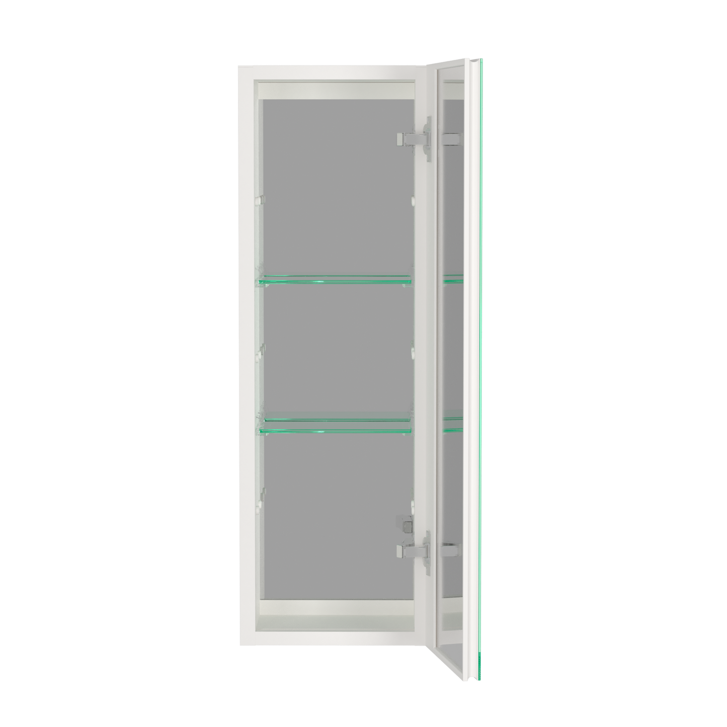 30x10 inch White Medicine Cabinet With Storage Aluminum Bathroom Medicine Cabinets Mirror Adjustable Glass Shelves Right Open