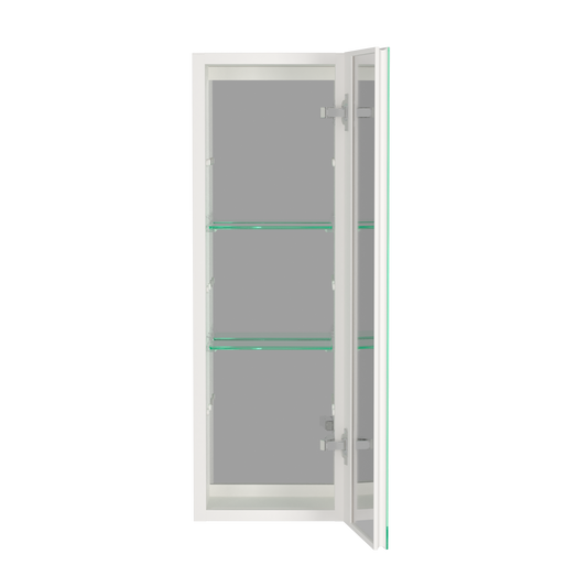 30x10 inch White Medicine Cabinet With Storage Aluminum Bathroom Medicine Cabinets Mirror Adjustable Glass Shelves Right Open