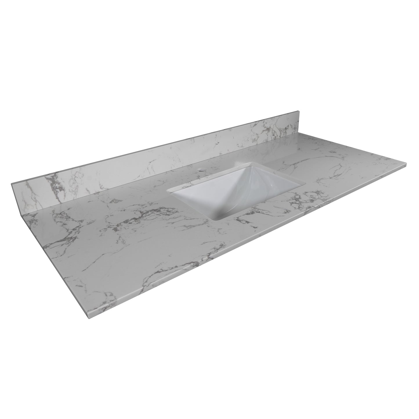 Montary bathroom vanity top stone carrara white new style tops with rectangle undermount ceramic sink and back splash