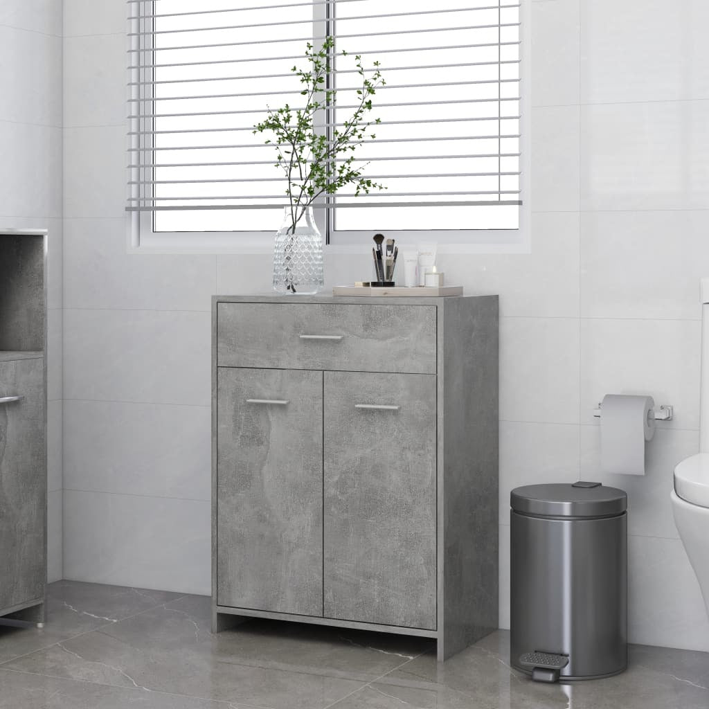 Bathroom Cabinet Concrete Gray 23.6"x13"x31.5" Engineered Wood