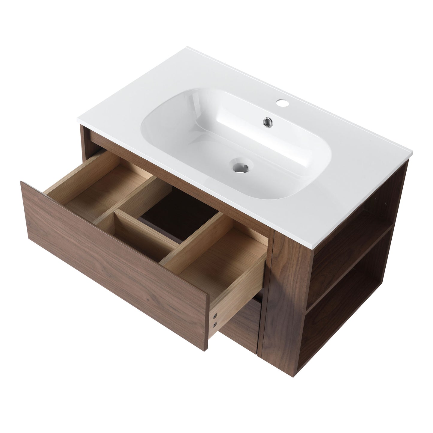 30\" Wall Mounting Bathroom Vanity With Gel Sink