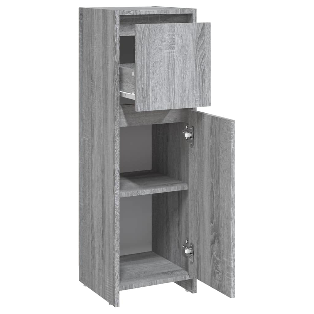 Bathroom Cabinet Gray Sonoma 11.8"x11.8"x37.4" Engineered Wood