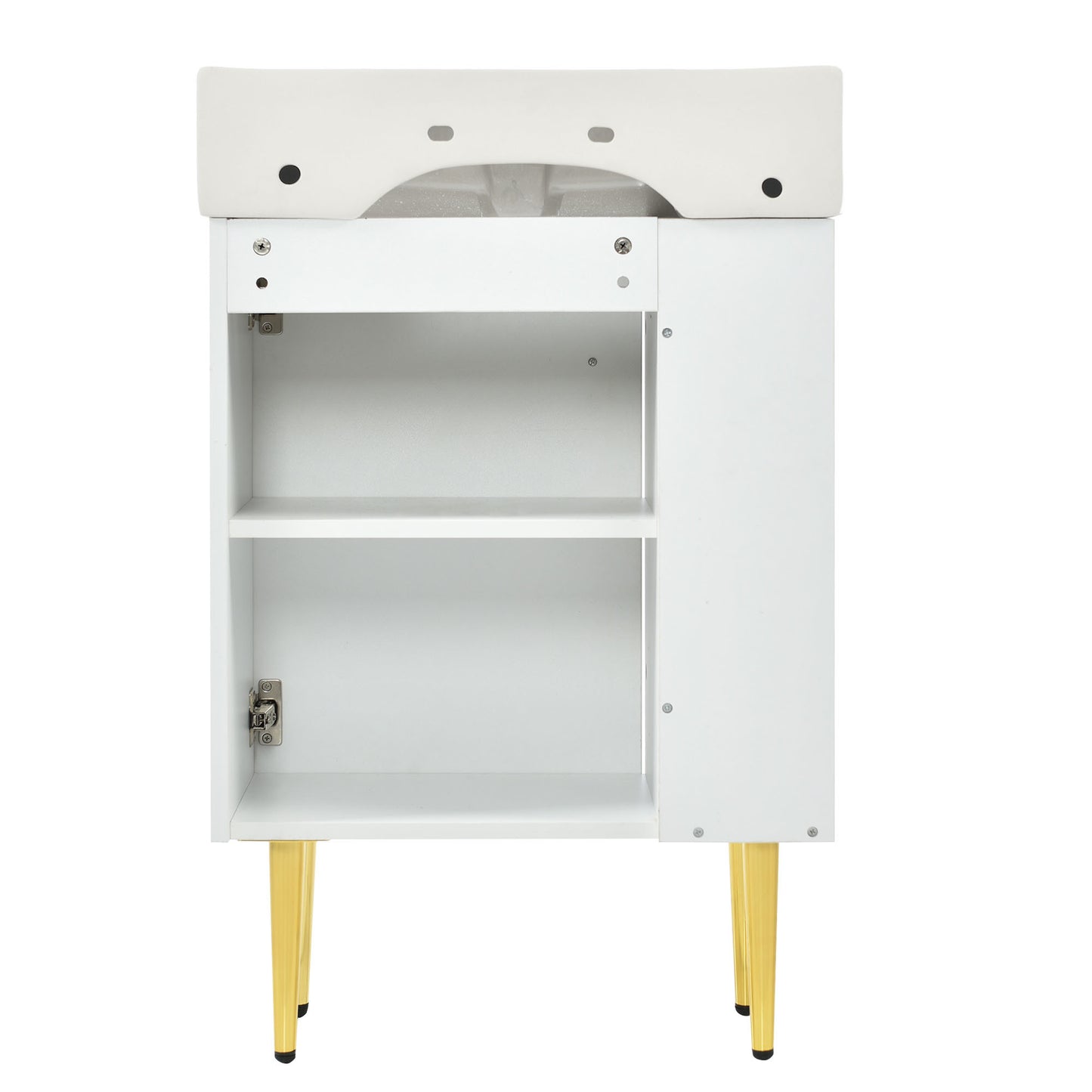 21.6" white Bathroom vanity ; Combo Cabinet ; Bathroom Storage Cabinet; Single Ceramic Vessel Sink; Left side storge