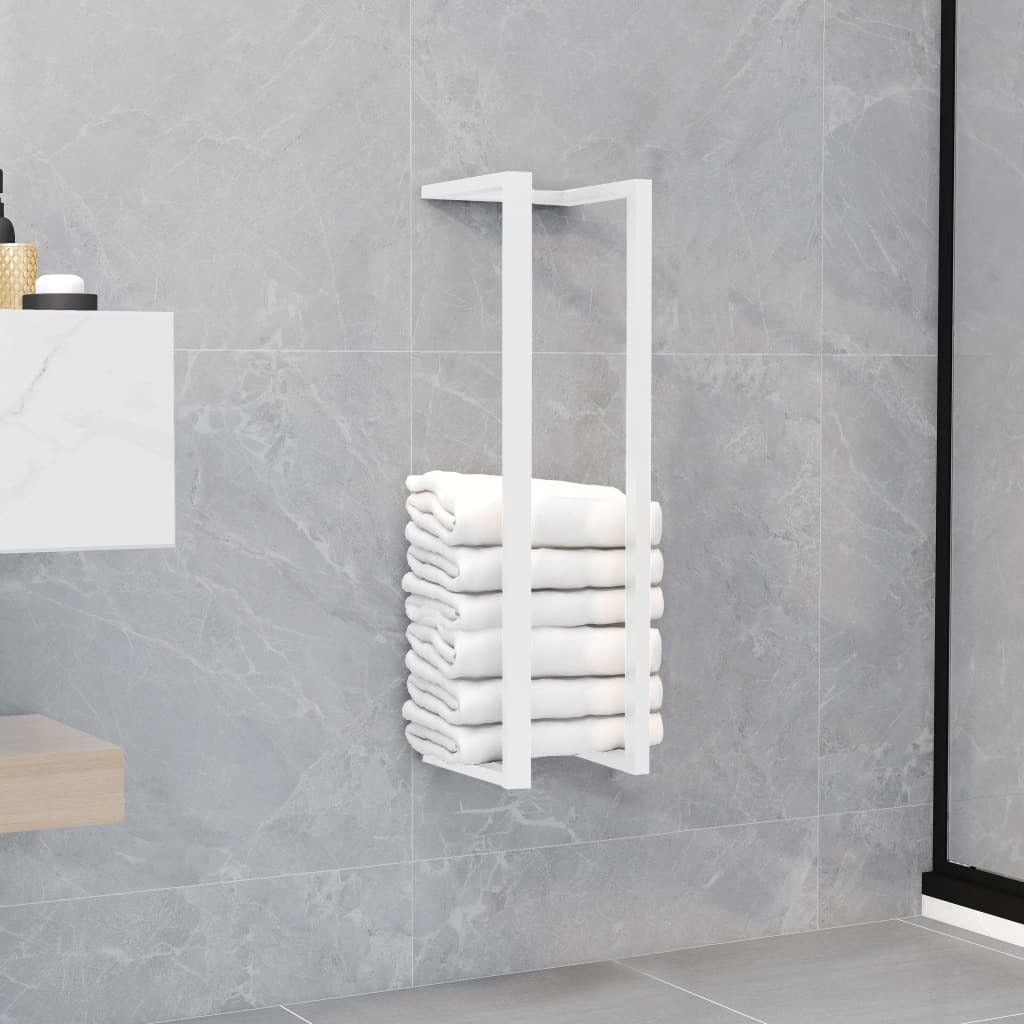 Towel Rack White 4.9"x4.9"x23.6" Steel