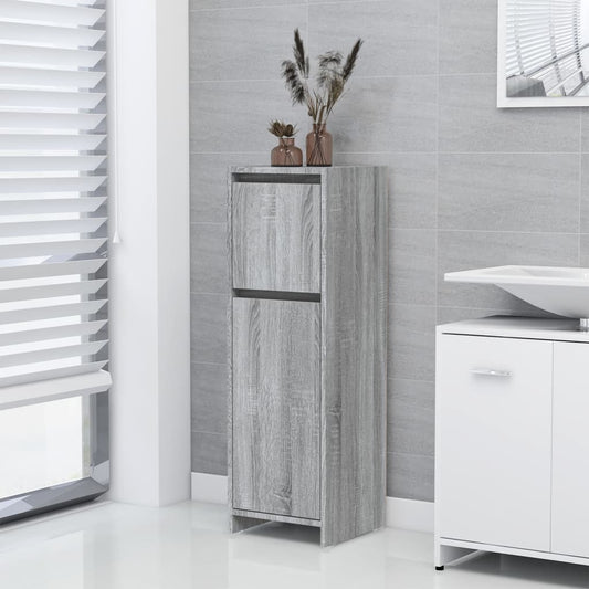 Bathroom Cabinet Gray Sonoma 11.8"x11.8"x37.4" Engineered Wood