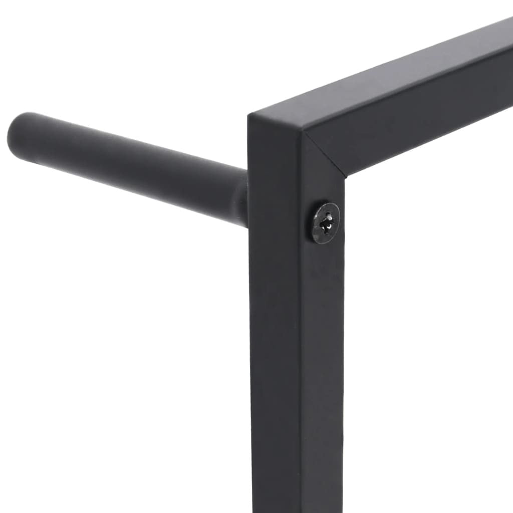 Towel Rack Black 17.7"x3.9"x45.3" Steel