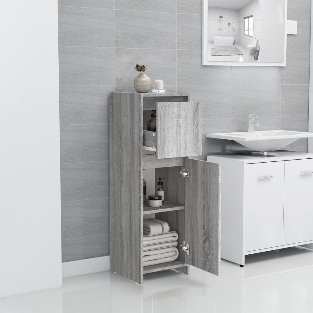 Bathroom Cabinet Gray Sonoma 11.8"x11.8"x37.4" Engineered Wood