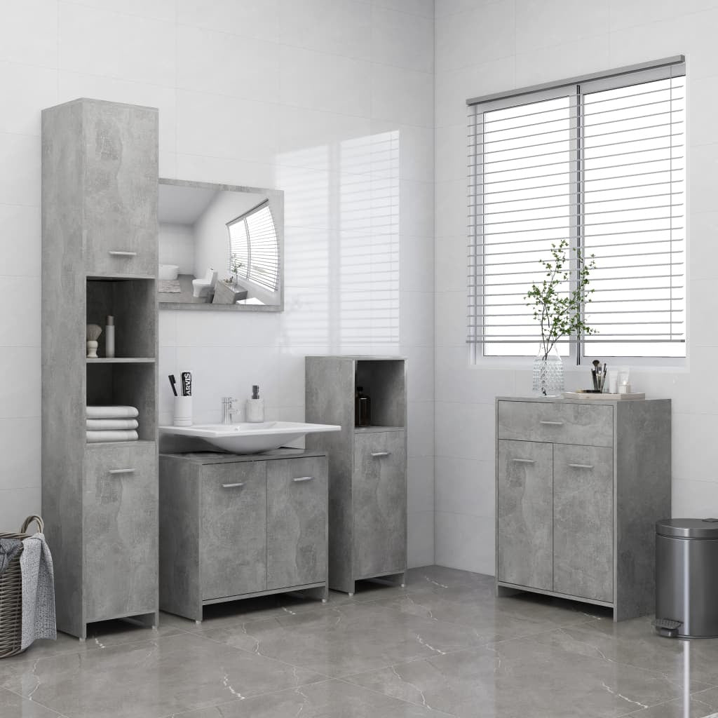 Bathroom Cabinet Concrete Gray 23.6"x13"x31.5" Engineered Wood