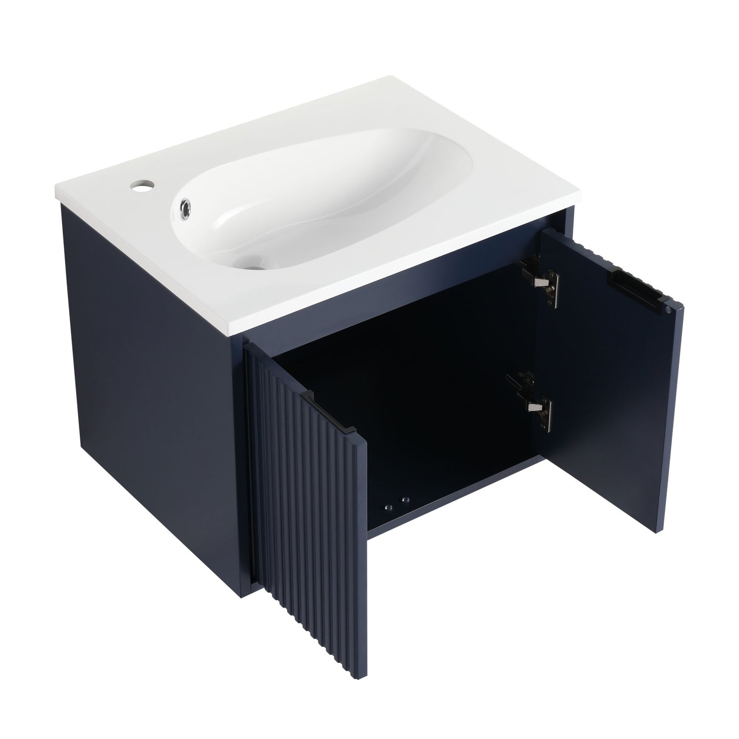 24" Floating Bathroom Vanity with Drop-Shaped Resin Sink