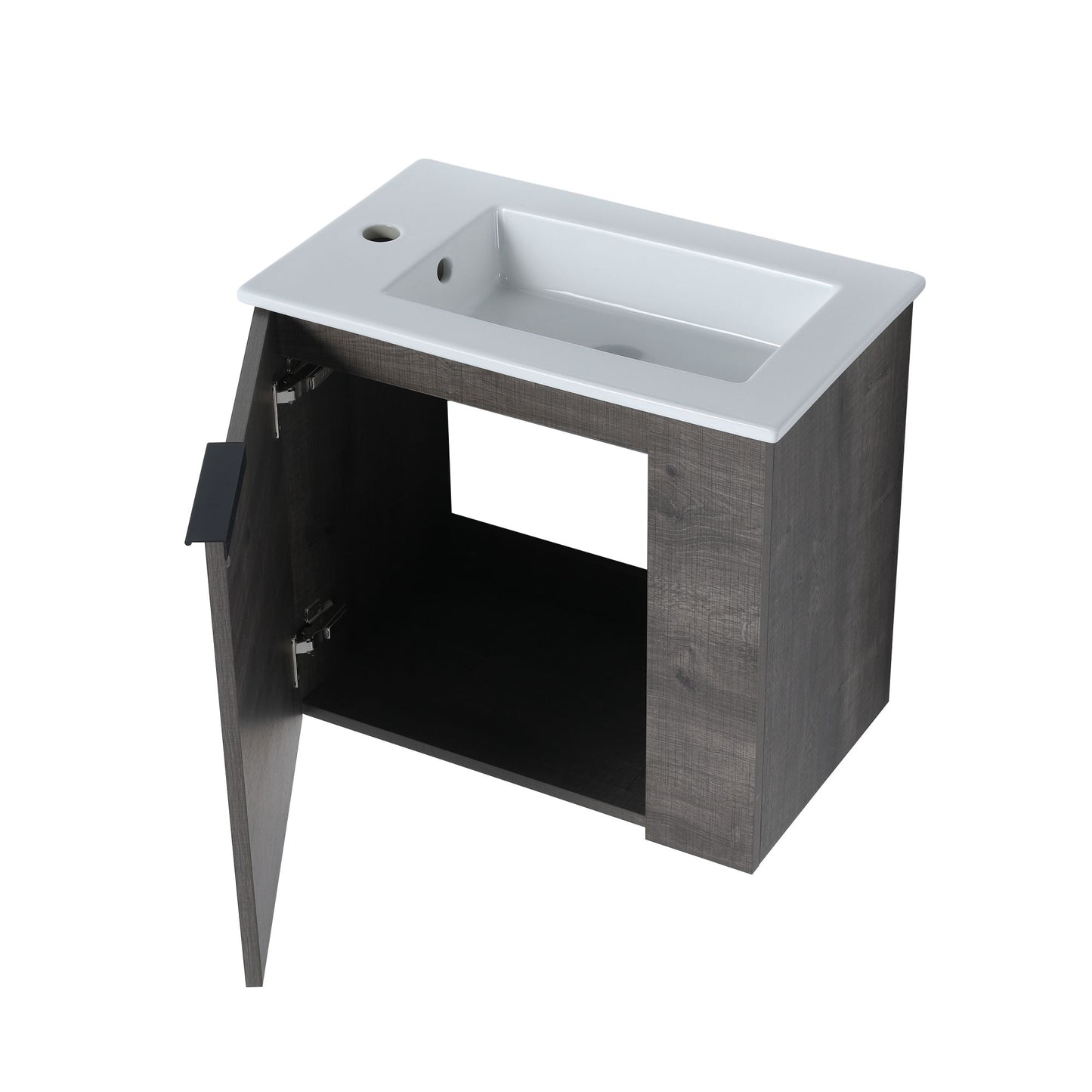 Bathroom Vanity with Sink 22 Inch for Small Bathroom; Floating Bathroom Vanity with Soft Close Door; Small Bathroom Vanity with Sink; 22x13 (KD-Packing)