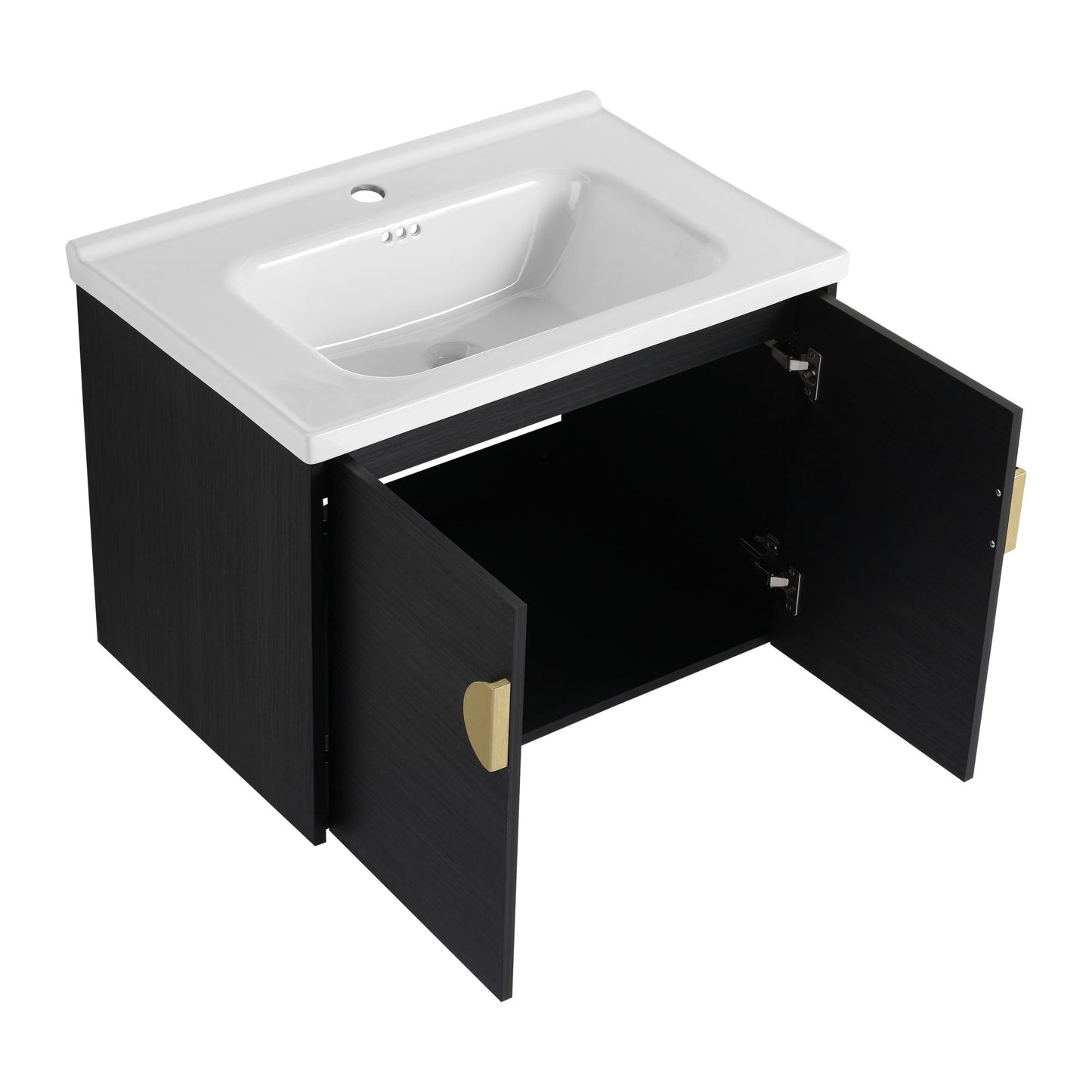 28 Inch Soft Close Doors Bathroom Vanity With Sink, For Small Bathroom(KD-Packing)