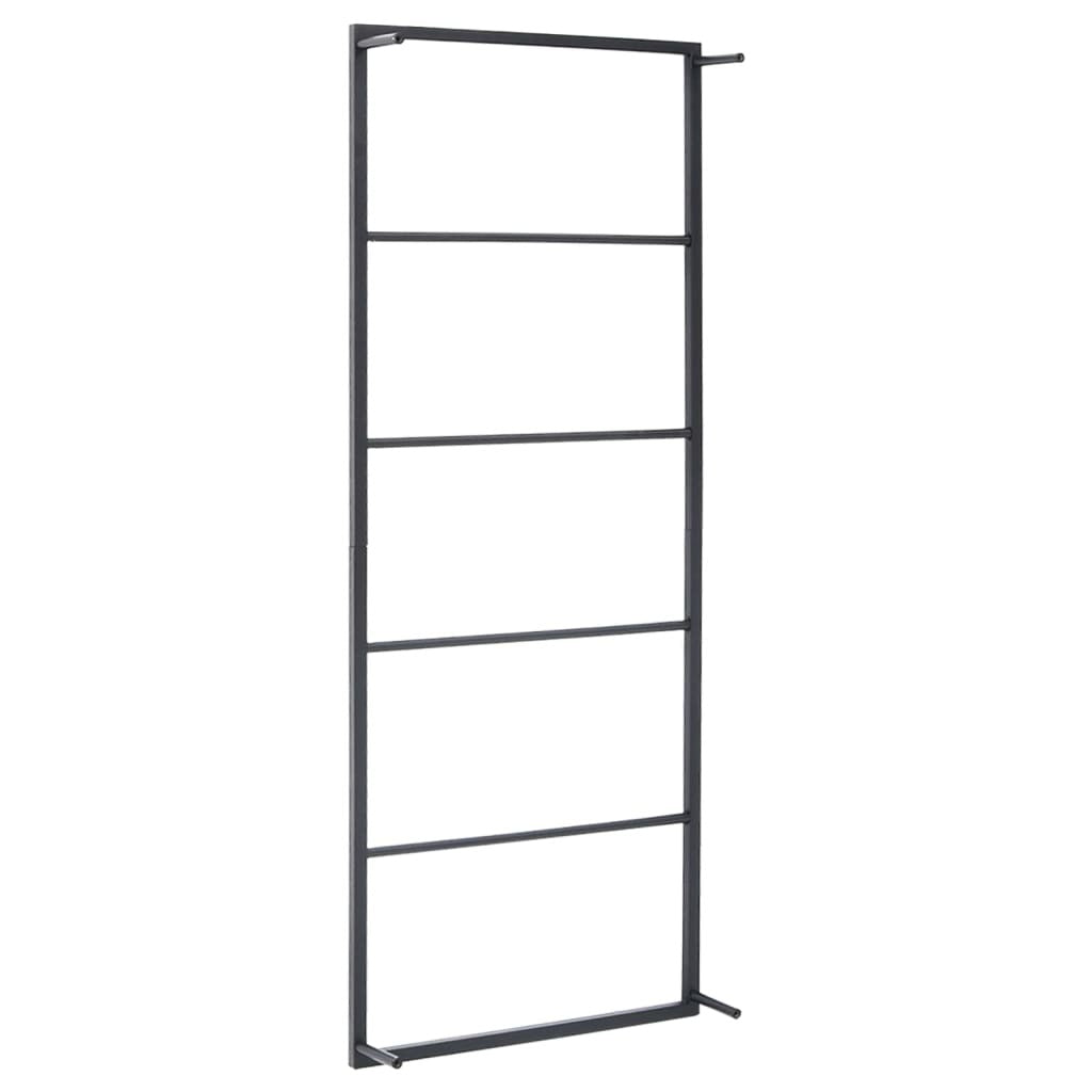 Towel Rack Black 17.7"x3.9"x45.3" Steel