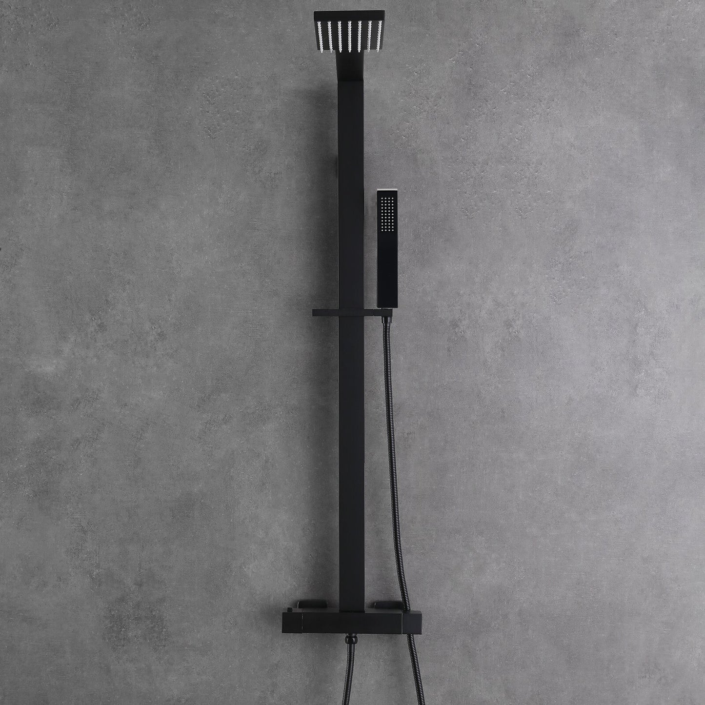 2-Function Thermostatic Complete Shower System With Rough-In Valve in Matte Black