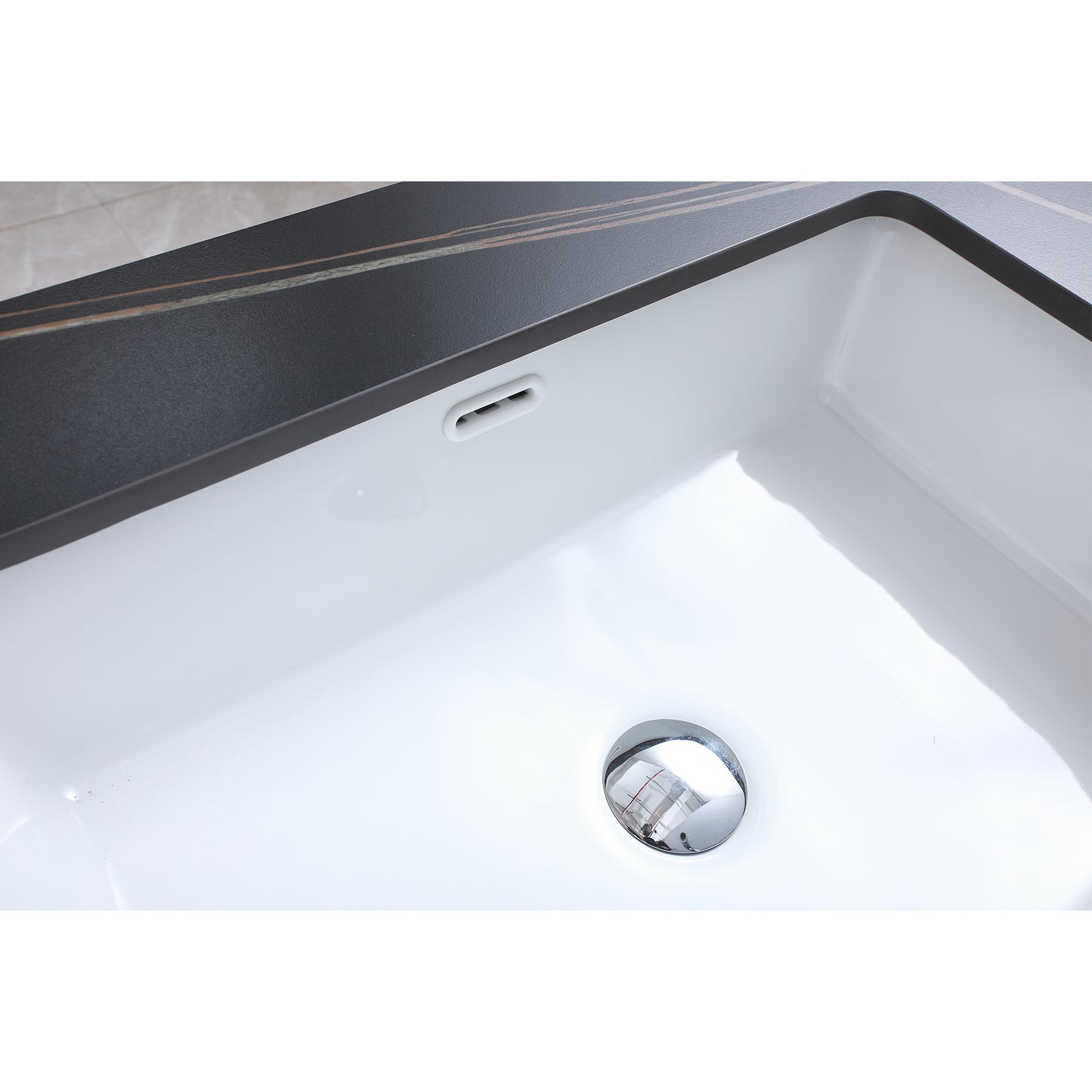 43inch bathroom stone vanity top black gold/stone carrara gold color with undermount ceramic sink and three faucet hole with backsplash