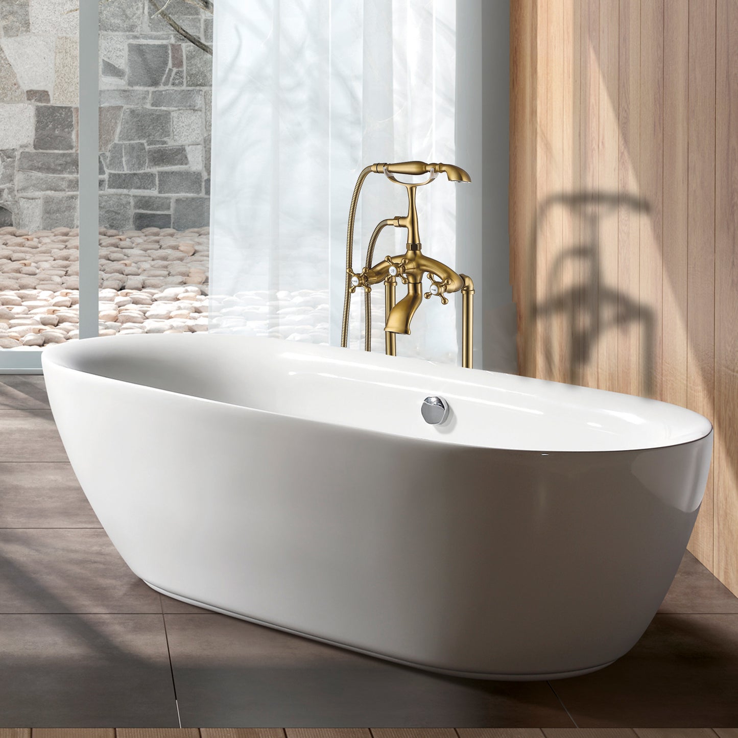 Freestanding Bathtub Faucet with Hand Shower