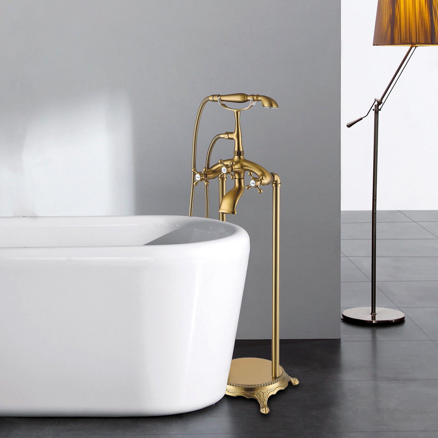 Freestanding Bathtub Faucet with Hand Shower