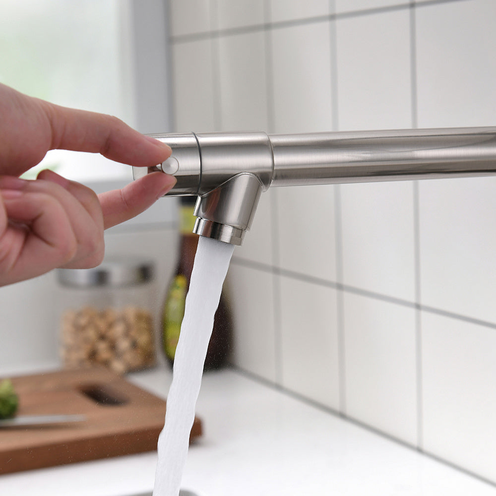Kitchen Faucet with Pull Down Sprayer Brushed Nickel Stainless Steel Single Handle Kitchen Sink Faucets