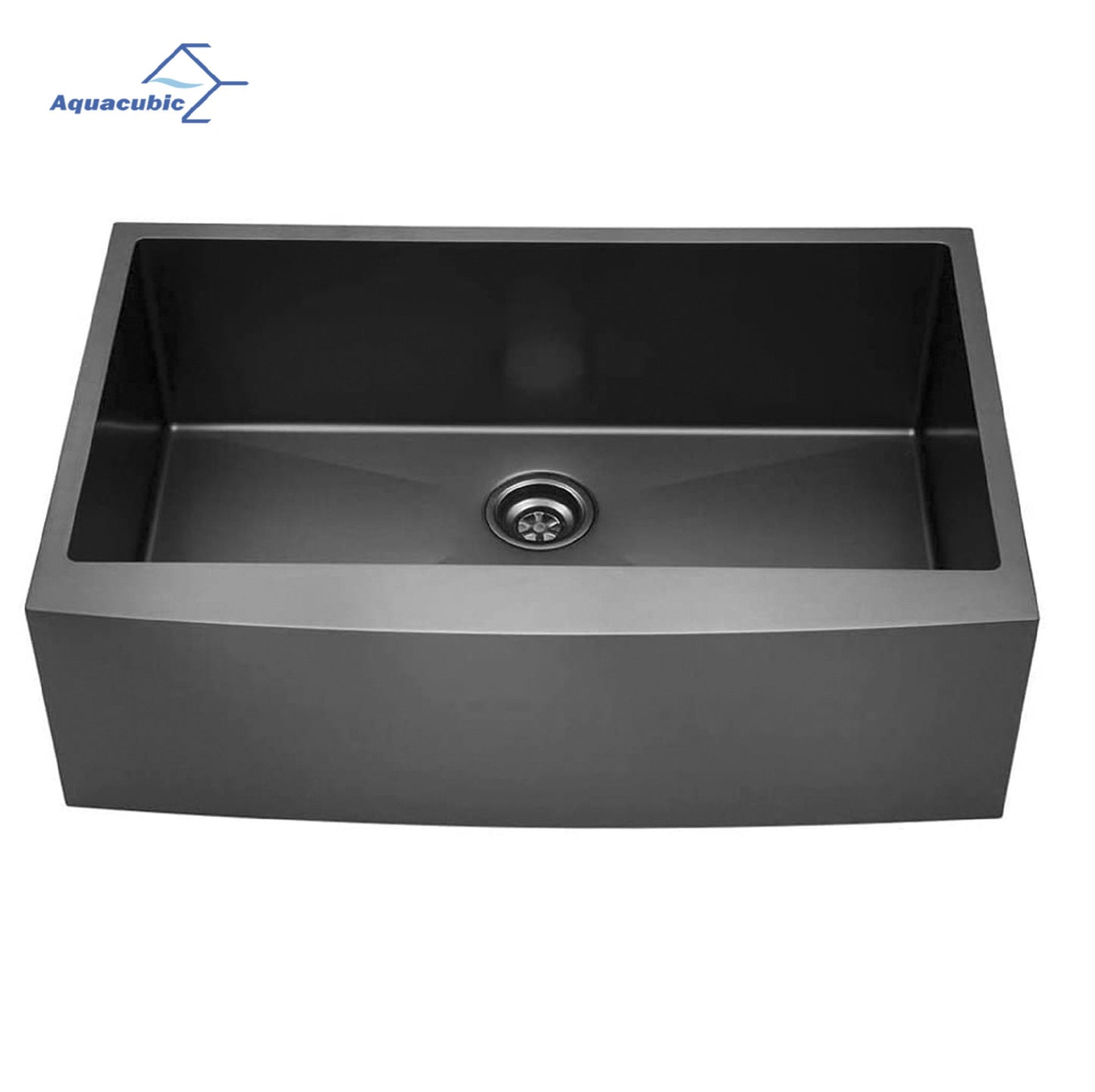 American Farmhouse Sink Gunmetal Black Surface/Stainless Steel Surface Kitchen Sink ;  Apron Front Kitchen Handmade Sink with Drain