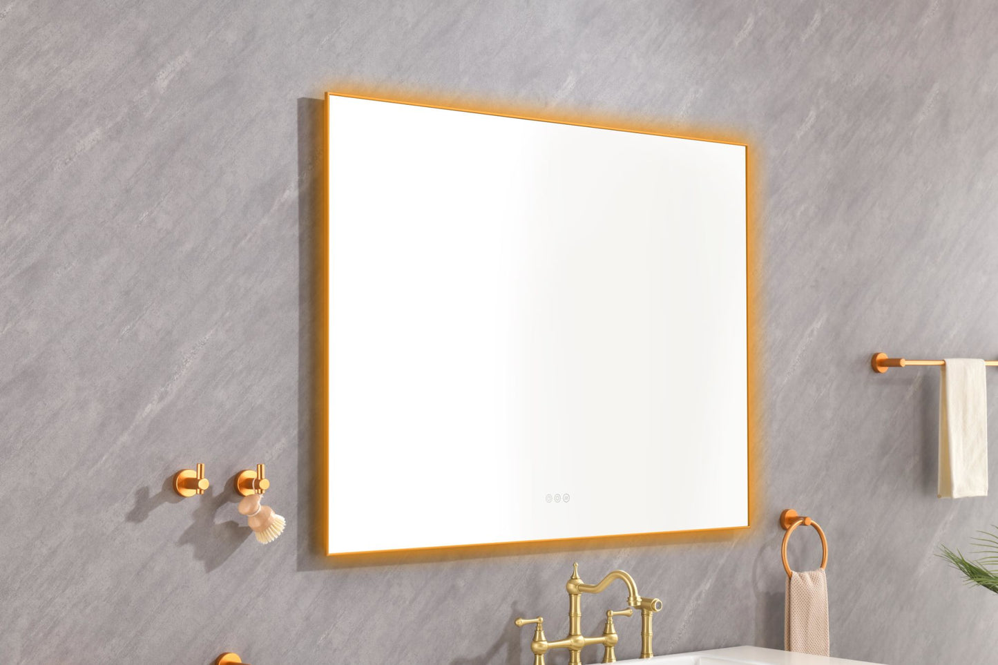 48x 36Inch LED Mirror Bathroom Vanity Mirror with Back Light;  Wall Mount Anti-Fog Memory Large Adjustable Vanity Mirror