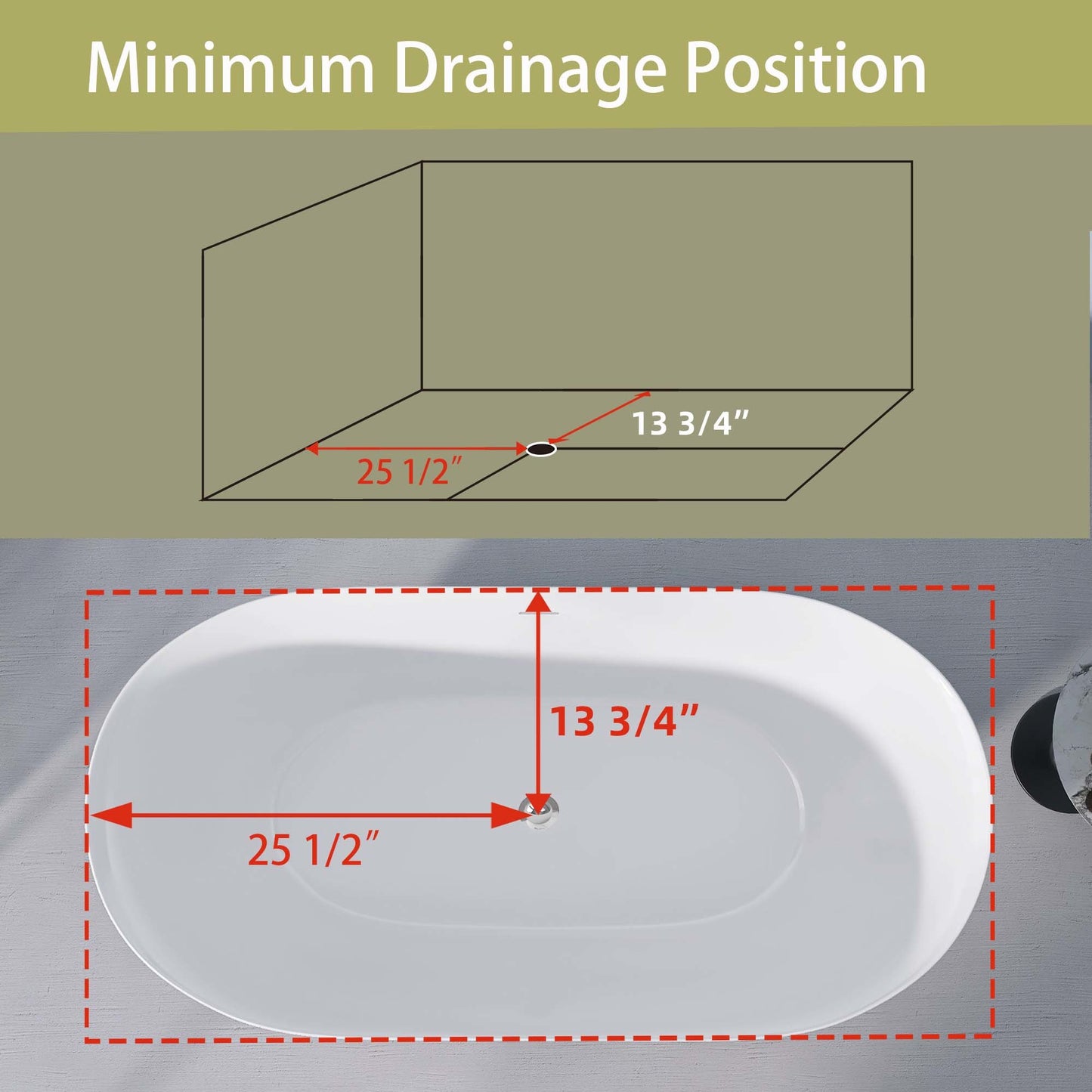 51" Acrylic Free Standing Tub Classic Oval Shape Soaking Tub Adjustable Freestanding Bathtub with Integrated Slotted Overflow and Chrome Pop-up Drain Anti-clogging Gloss White