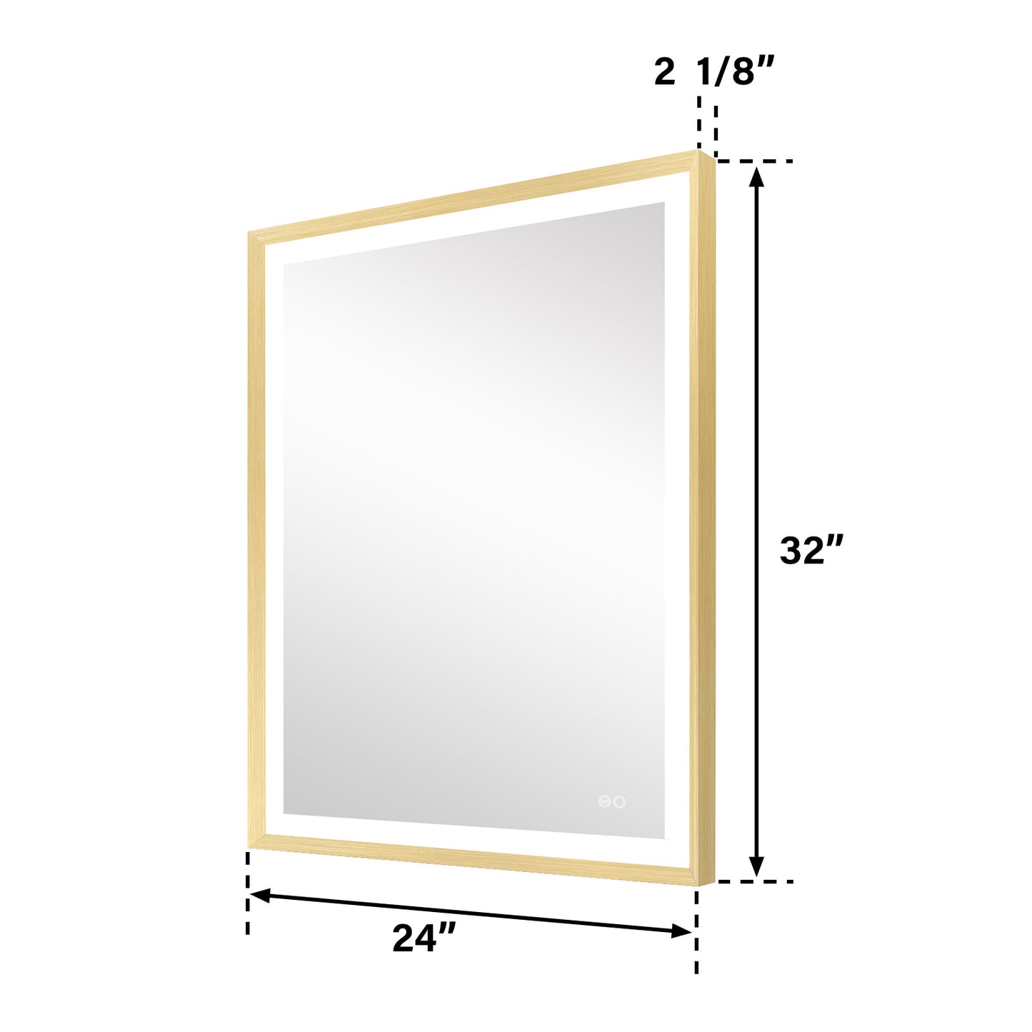 4 Size LED Bathroom Mirror;  Backlit and Front Lighted Mirror for Bathroom;  Wall Mounted Bathroom Vanity Framed Mirror Includes Dimmer;  ; Defogger;  Vertical / Horizontal