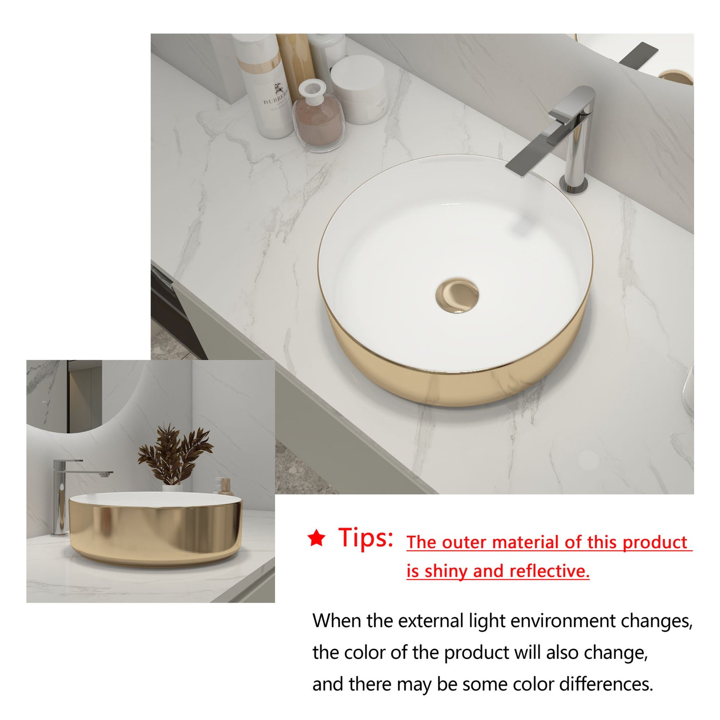 Ceramic Circular Vessel Bathroom Sink Art Sink (BAA0014012JJ)