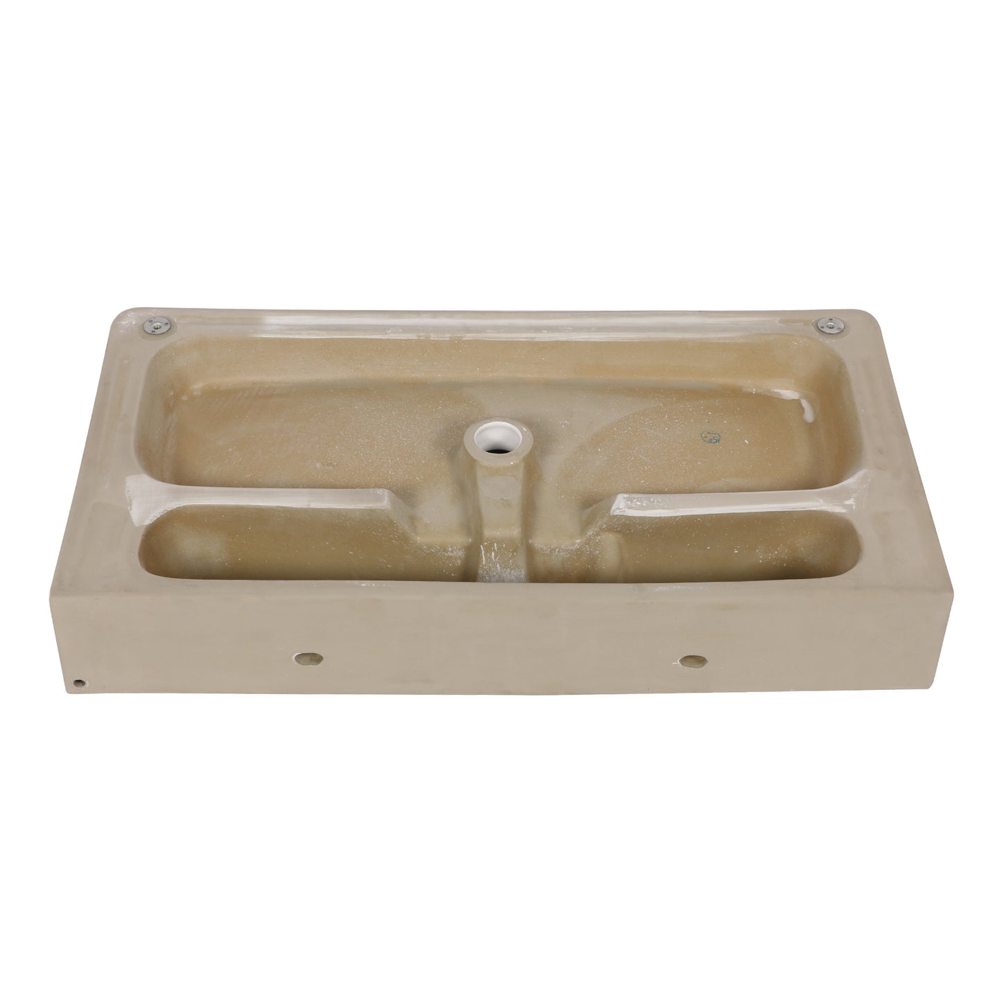 32" Bathroom Console Sink with Overflow,Ceramic Console Sink White Basin Black Legs