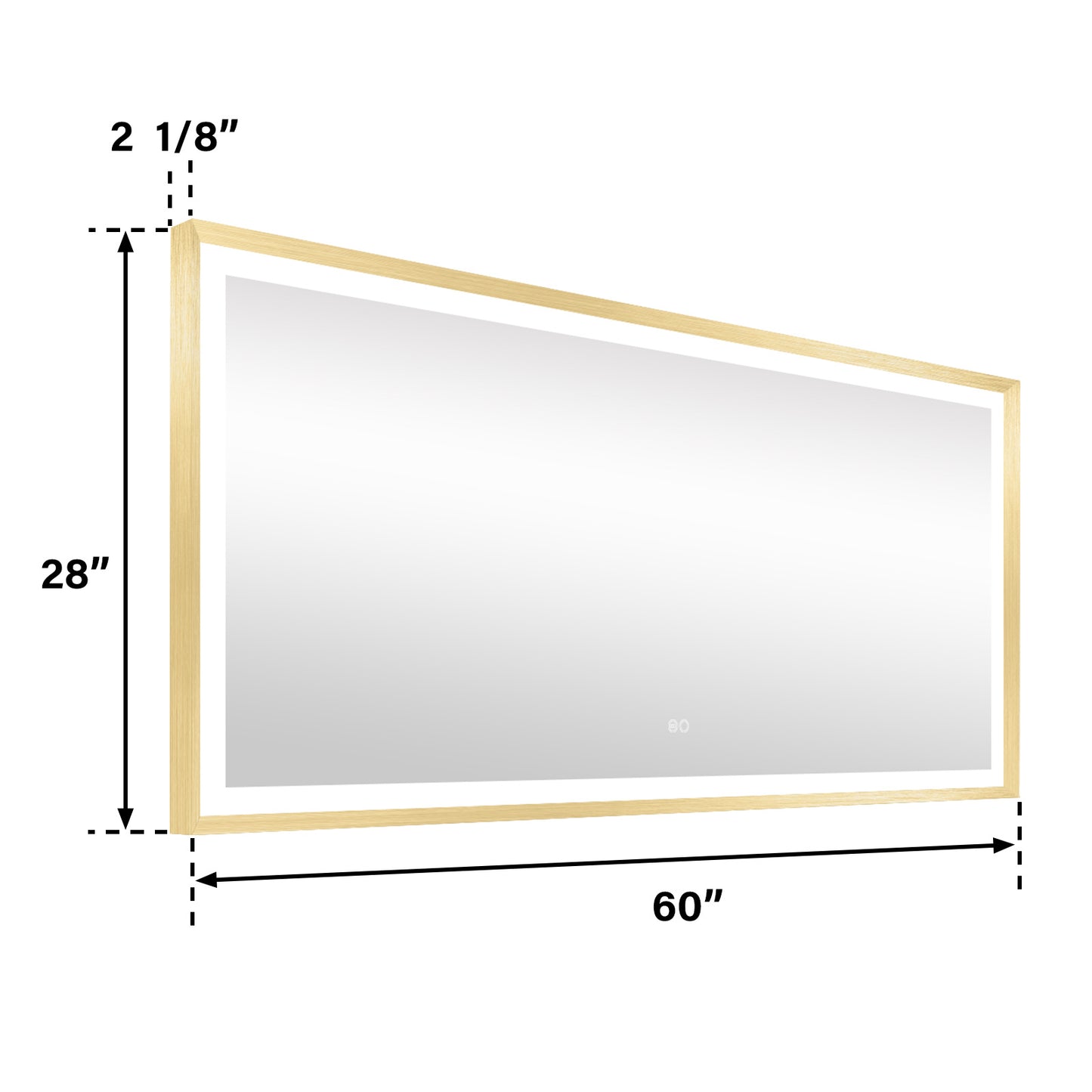 4 Size LED Bathroom Mirror;  Backlit and Front Lighted Mirror for Bathroom;  Wall Mounted Bathroom Vanity Framed Mirror Includes Dimmer;  ; Defogger;  Vertical / Horizontal