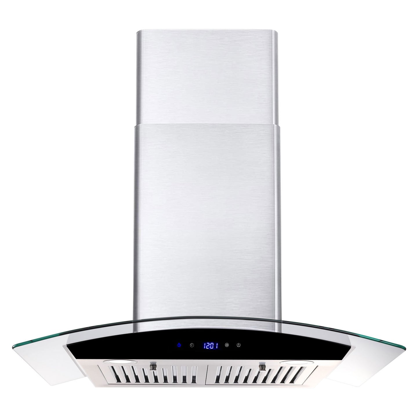 30 inch Wall Mounted Range Hood 700CFM Tempered Glass Touch Panel Control Vented LEDs