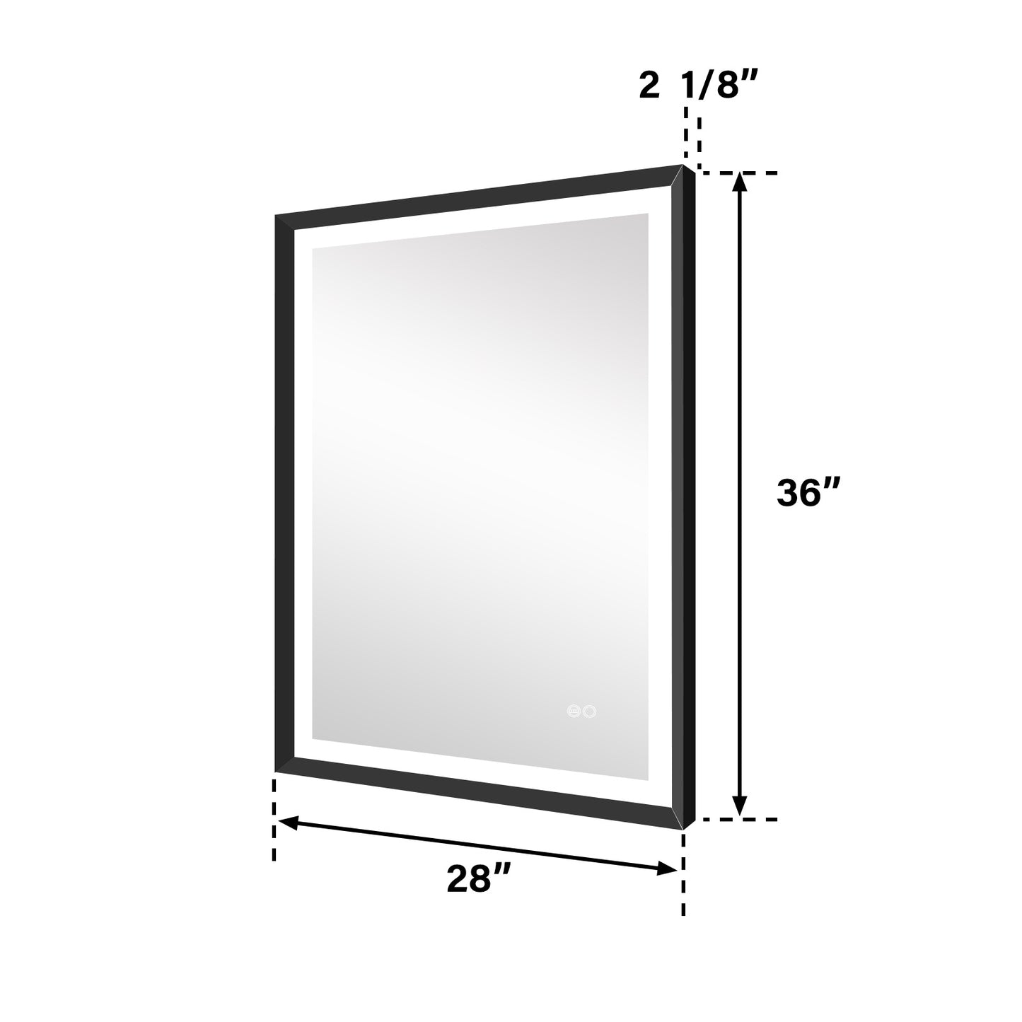 4 Size LED Bathroom Mirror;  Backlit and Front Lighted Mirror for Bathroom;  Wall Mounted Bathroom Vanity Framed Mirror Includes Dimmer;  ; Defogger;  Vertical / Horizontal