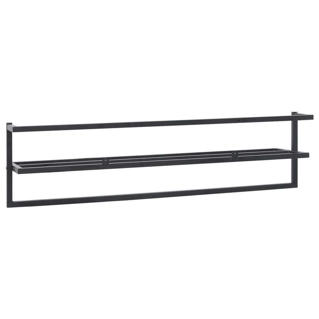 Towel Rack Black 37.4"x9.8"x8.7" Iron