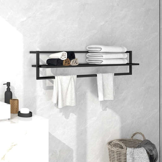 Towel Rack Black 37.4"x9.8"x8.7" Iron